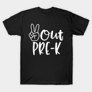 Last Day Of School Peace Out Preschool Pre K Teacher Kids T-Shirt